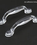 Self Adhesive Transparent Acrylic Drawer Knobs 2 Pack Glass Look Dresser Pull Handles with Smooth Burr Free Edges