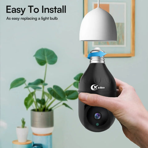 Installing 3MP WiFi Bulb Camera System With E26 Screw Base Wireless Home Surveillance 360 Degree Panoramic Lens Night Vision