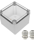 IP67 Waterproof Junction Box With Transparent Cover For Outdoor DIY Projects Dustproof Electrical Enclosure Gray 4.9x4.9x3.9In Weatherproof Project Box with connectors