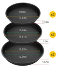 Six Piece Round Stepping Stone Mold Set With Thick Plastic Concrete Molds In 10.63 Inch 11.81 Inch And 12.99 Inch Sizes for DIY garden paths