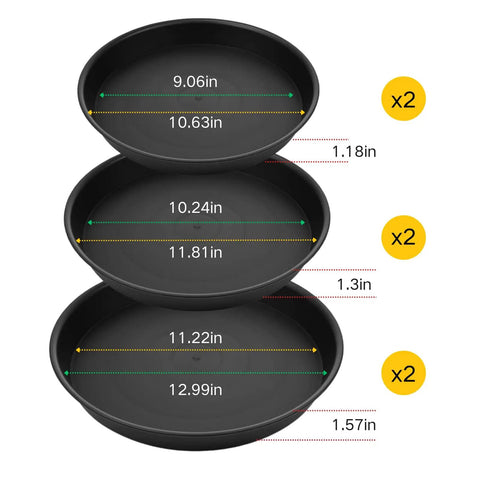 Six Piece Round Stepping Stone Mold Set With Thick Plastic Concrete Molds In 10.63 Inch 11.81 Inch And 12.99 Inch Sizes for DIY garden paths