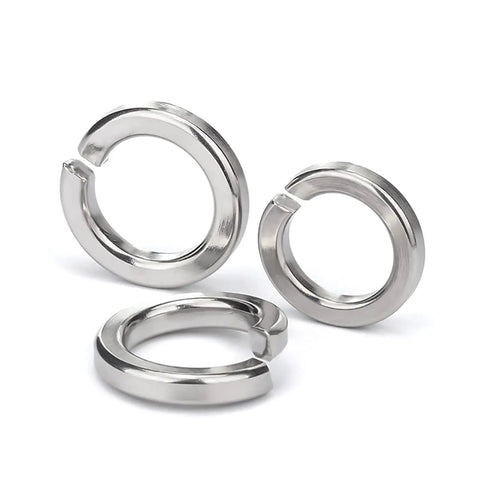 100-Piece M6 Stainless Steel Spring Lock Washer Set For Rock Solid Fastening And Vibration Resistance, Corrosion-Resistant 304 Grade Washers