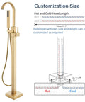 Floor Mount Freestanding Bathtub Faucet Set With High Flow Swivel Spout Chrome Finish Handheld Shower Mixer Taps Tub Filler