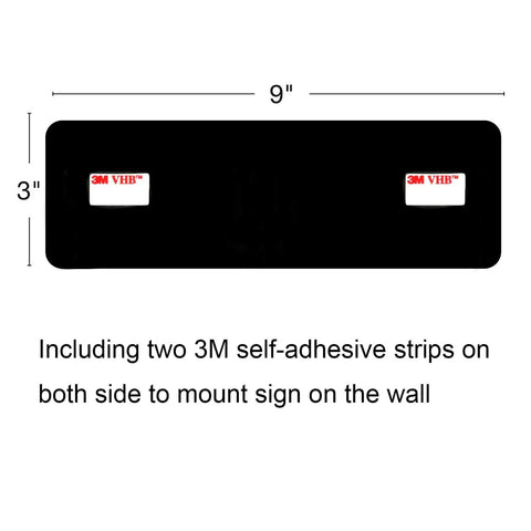 Premium Restroom Sign 9x3 Acrylic With Double Sided 3M Tape HD UV Print Bright Black Background Easy To Find