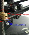 Brass Oldham Coupling for 8mm Lead Screw Precise Z Axis Alignment on 3D Printers, showing installed position on CR10 model.