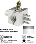 Slick Tabletop Mini Vise Legit Heavy Duty Bench Clamp For Jewelry Crafting Electronics Repair And Gunpla Assembly, aluminum alloy design.