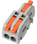 Close-up of a 20Pcs Mini Electrical Wire Connectors For DIY Splicing Into 4 6 8 9 10 Way Butt Terminal Blocks One In Two Out Nylon Insulated