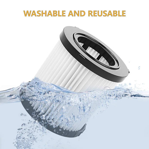 Replacement Filter Two Pack for DeWalt DCV580 And DCV581H Wet Dry Vac Washable And Reusable Fits DCV5801H in water splash
