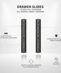 10 Inch Full Extension Drawer Slides for Vanities Nightstands and Small Cabinets 1 Pair Built From Cold Rolled Steel product image