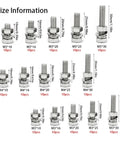 600 Piece Stainless Steel Hex Bolts Kit M3 M4 M5 With Nuts for DIY Furniture and Home Projects Rust Resistant Fasteners Socket Drive Compatible Ideal for Indoor Use size chart showing M3, M4, M5 bolts