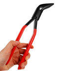 Heavy Duty Metal Bender Tool Hand Seamer For Precise Sheet Metal Bending With Anti Slip Jaw, red handles, held in hand