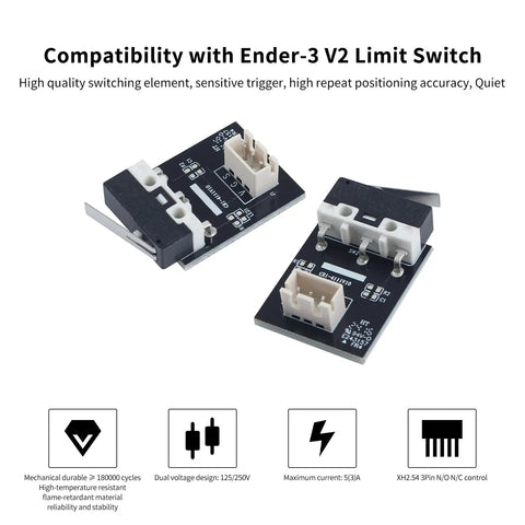 X Axis Limit Switch Kit For Ender 3 V2 Neo 2 Pack Replacement Quiet Micro Mechanical End Stop Board NO NC 5A 250V AC