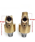 Right Threaded One Inch Cooling Water Copper Swivel Joint Rotary Union Connector For High Flow Piping, Built Like A Tank Heavy Duty Copper Rotating Joint For Hydraulics And Cooling Systems, Includes DN6 And DN8 Size Options, two brass rotary unions
