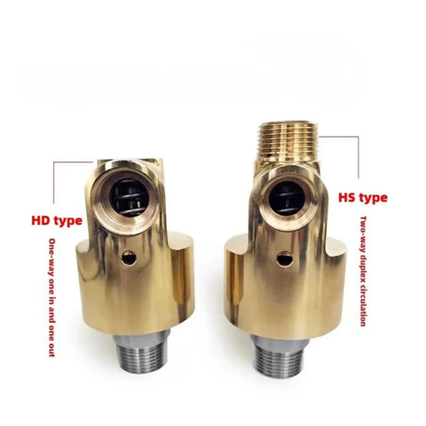 Right Threaded One Inch Cooling Water Copper Swivel Joint Rotary Union Connector For High Flow Piping, Built Like A Tank Heavy Duty Copper Rotating Joint For Hydraulics And Cooling Systems, Includes DN6 And DN8 Size Options, two brass rotary unions