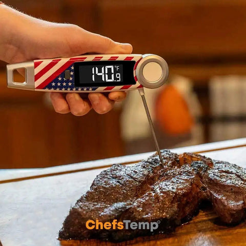 X10 Instant Read Digital Meat Thermometer With Rotating Probe Backlit Display And Waterproof Pro Kitchen Tool in use