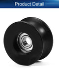 Heavy Duty Nylon Pulley Roller With U-Shape Groove And Flat Wheel, 8x40x20mm Guide Bearing Rail Ball Wheel, black pulley with bearing