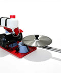 Badass Circular Saw Blade Sharpener And Electric Grinder with carbide saw blade and motor for woodworking restoration.