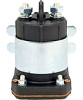 Front view of 48V Golf Cart Solenoid Relay For Yamaha Drive G22 G29 Four Terminal Replacement Part 114-4811-020-07 in black and silver.