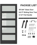 Tempered Frosted Glass Barn Door With Full Sliding Hardware Kit And Handle Solid Core Wood Build Delivers Serious Privacy