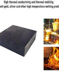 High Purity 99.99 Percent Graphite Block Plate for Metal Casting and High Temperature Resistance, shown melting metals.