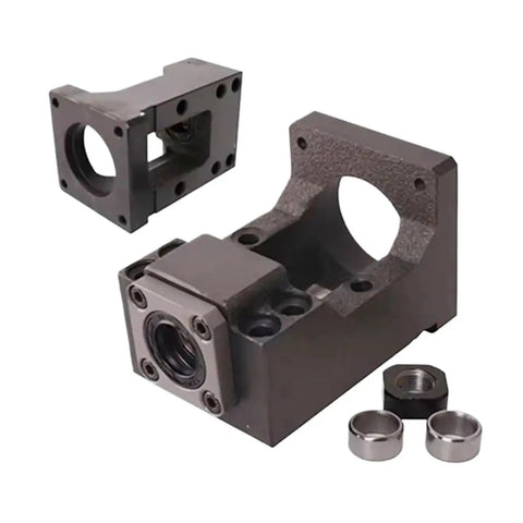 Heavy Duty SFU2010 Ball Screw With Spindle Motor Kit Fits 1500Mm Cnc Engraving Machines, featuring robust black housing parts and fittings.