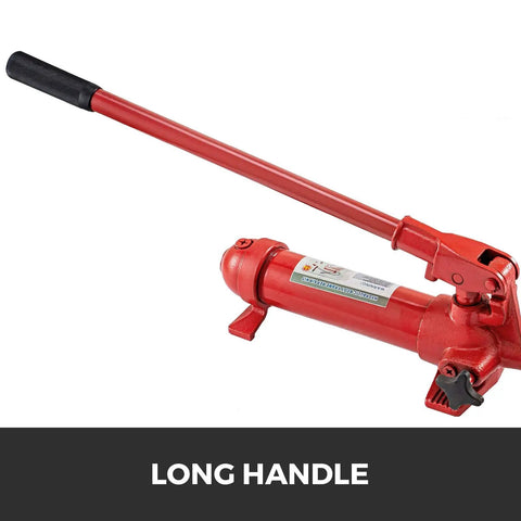 6 Ton Porta Power Kit With 1.2m Oil Hose Hydraulic Jack Ram For Auto Body Frame Repair, long handle jack in red