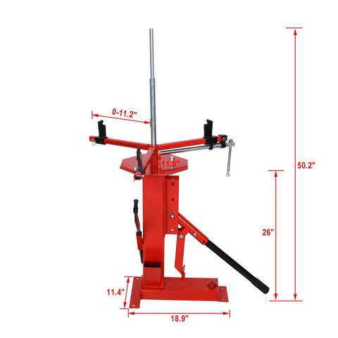 Red All In One Manual Tire Changer Bead Breaker Kit For 4 To 21 Inch Tires Portable Wheel Mounting Tool for home garage use