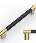 10 Pack Matte Black And Gold Knurled Cabinet Pulls 5 Inch Center To Center For Cabinets Drawers Wardrobes Durable Aluminum Alloy Construction