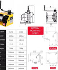 Heavy Duty Hand Crank Winch 550-1100Lbs Capacity With Self-Locking Worm Gear, Waterproof Anti-Corrosion Design side view with specs.
