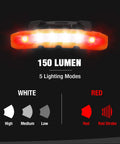 Rechargeable Hat Light 2 Pack Clip On Cap Light With Memory Function IPX4 Waterproof Red Light Pivoting Head Hands Free