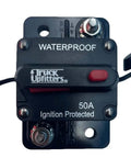 Heavy Duty 50A DC Circuit Breaker Surface Mounted For Automotive And Marine Use 12V To 48V Main Power Protector, ignition protected