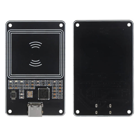 Front and back view of PN532 V2.0 NFC RFID Wireless Module Kit Two Sets Plug And Play I2C IIC SPI Type C Interface Reader Writer Modes IC S50 Card