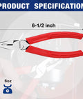 6.5 Inch Screw Extractor Pliers With Non Slip Jaws For Quick Removal Of Damaged Or Rusted Fasteners, red handles, side view