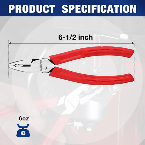 6.5 Inch Screw Extractor Pliers With Non Slip Jaws For Quick Removal Of Damaged Or Rusted Fasteners, red handles, side view
