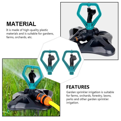 Two Pack Automatic Lawn Sprinklers For Garden Irrigation System That Keeps Lawns Green On Auto Pilot with plastic material
