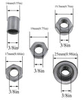 Durable Rear Bike Axle 240 Millimeter 9.45 Inches Three Eighths Inch Black 26 Tpi Hub Cone Lock Nut Washer Kit One Piece
