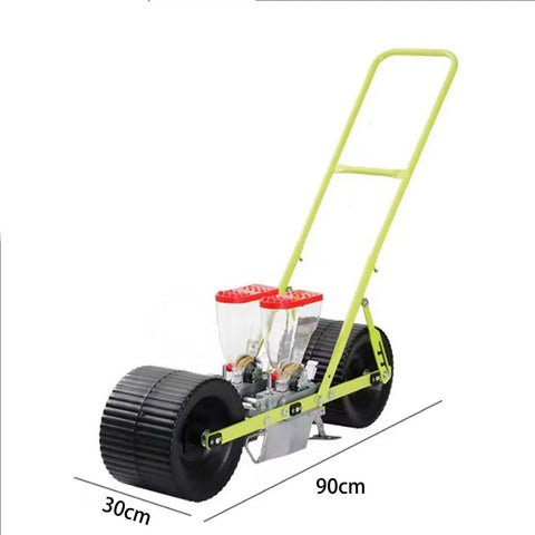 Manual 2 Row Corn Seeder Hand Push Precision Planter With Adjustable Seed Dispenser Heavy Duty Garden Seeding Machine