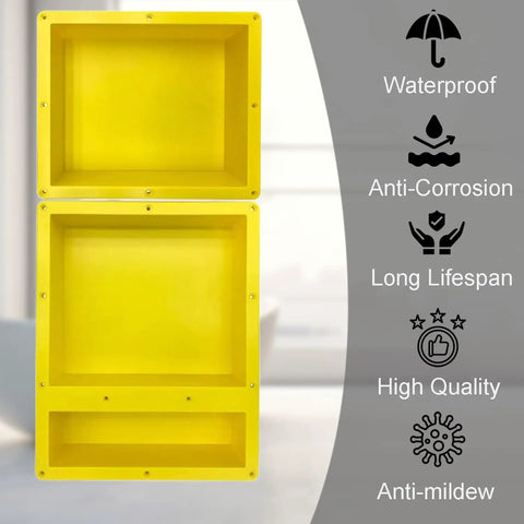 Shower Niche Tile Ready 16x34 Inch Bathroom Recessed Shower Niche Rectangle Waterproof Leak Proof Shelf Organizer image
