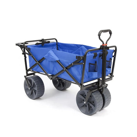 Go To All Terrain Beach Wagon With Side Table For Beach Day Picnic And Camping Heavy Duty Collapsible Cart With Large Wheels