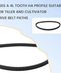 Rear Tine Tiller Drive Belt 4L Tooth HA for tiller and cultivator shown in close-up.