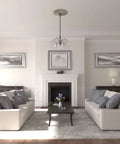 Living room with Shakur Ceiling Medallion 24 Inch Diameter 3 Inch Projection Fits Canopies Up To 5 Inches Pearl White Lightweight Yet Sturdy