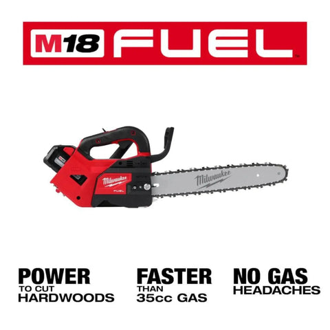 M18 FUEL 14-Inch Top Handle Chainsaw Kit With Brushless Powerstate Motor Delivers Up To 2.7HP Peak Power And 3.2Nm Torque