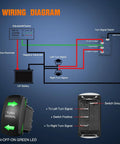 Wiring diagram for Turn Signal Switch Kit With Flasher Relay For ATV UTV Tractor And Motorcycle 4 Pin SPDT Rocker Switches