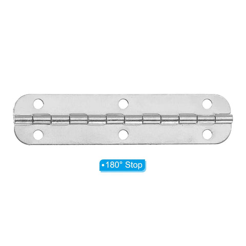 Smooth Like Butter Small Piano Hinge Kit For Jewelry Boxes, Solid Iron Continuous Hinges In Polished Silver with 180° Stop.