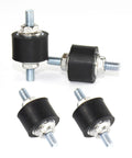 Top Tier Plug And Play Dual Stud Rubber Vibration Isolator Mounts For Pro Audio Equipment and Stage Speakers on a white background.