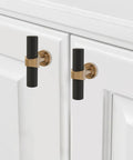10 Pack Knurled Cabinet Knobs Matte Black And Champagne Bronze Set For Kitchen Cabinets And Drawers Aluminum And Zinc Alloy Solid Hardware