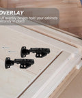 Two Pack Full Overlay Frameless Concealed Damping Cabinet Hinges With Quiet Soft Close in black finish with screws