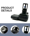 Heavy Duty Intake Air Pressure And Temperature Sensor Replacement Direct Fit For OE 12681993 0828000630 in black ABS casing.