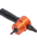 Double Headed Sheet Metal Nibbler Attachment for Drill 360 Cutter Round and Straight Cutting Heads for Auto Repair HVAC Home Projects