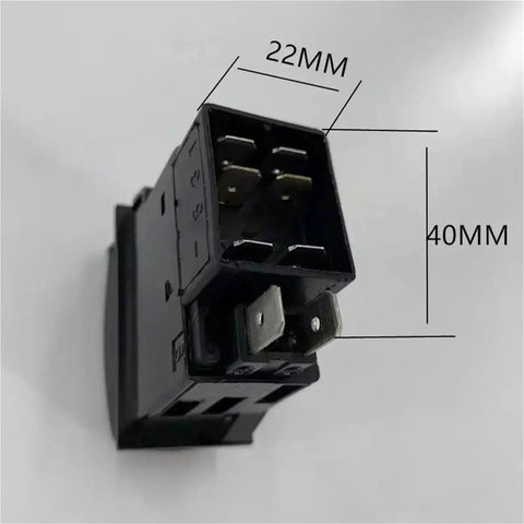 Close-up of a 22mm x 40mm durable switch connector part from the 5 Piece Golf Cart Accessory Kit With Essential Gear For Golf Cars.